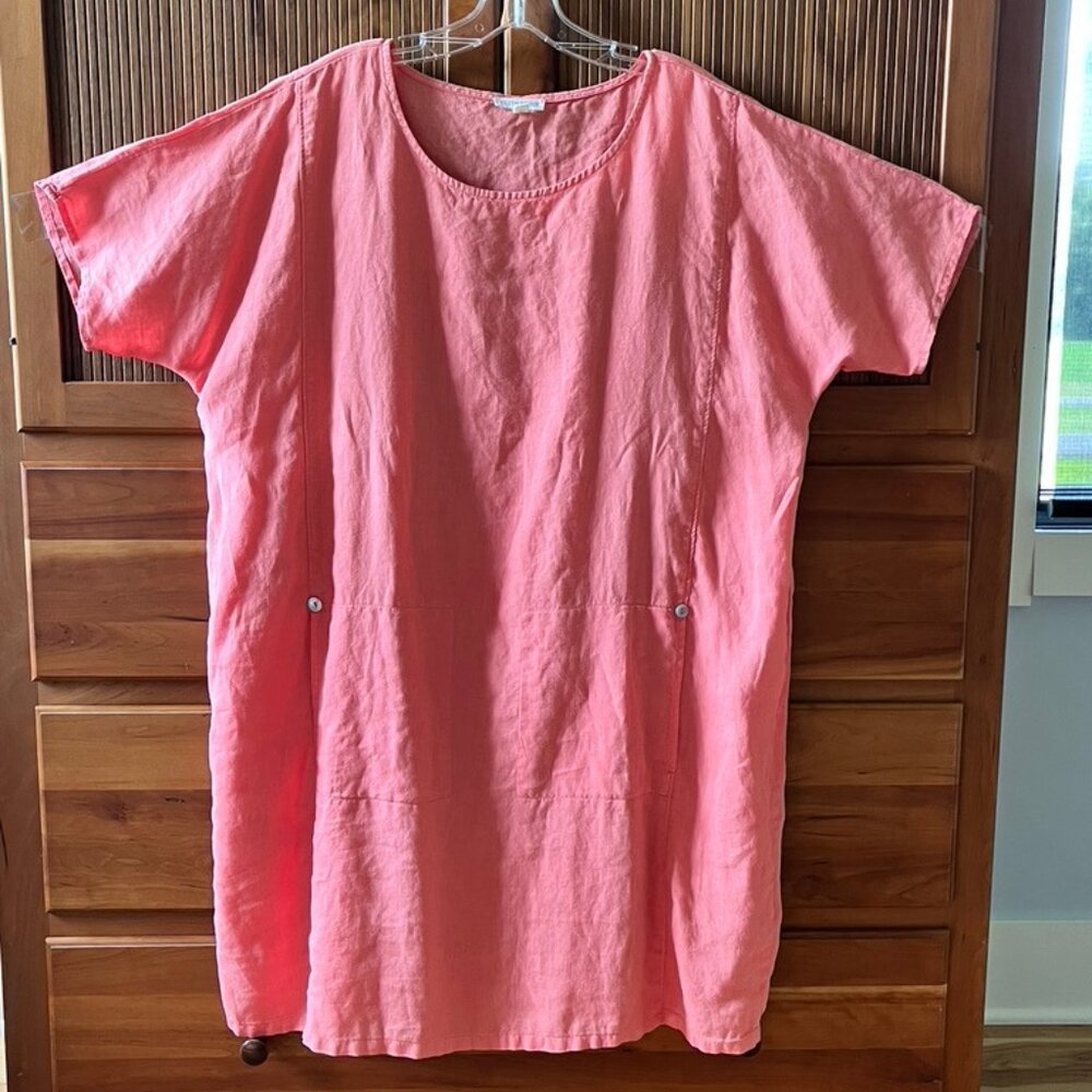 Salmon Linen Eileen Fisher Shift, L